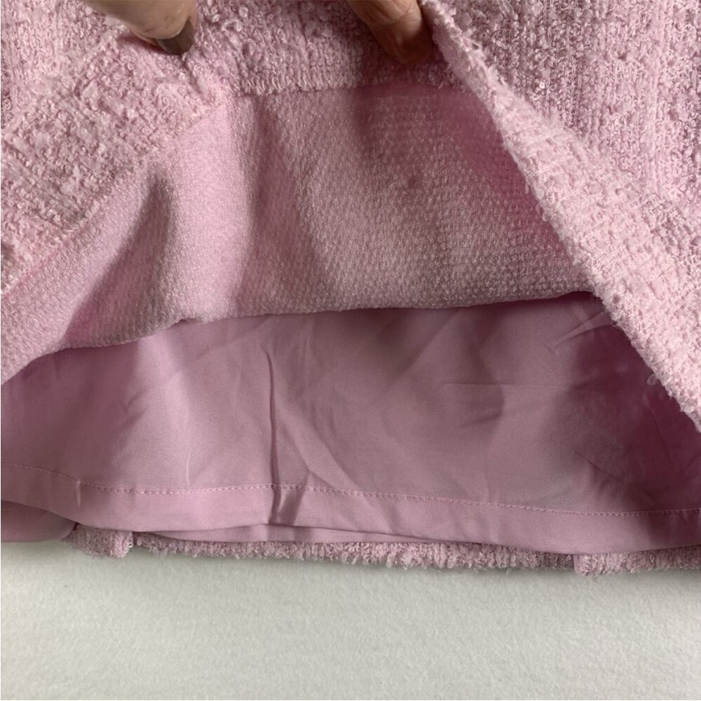 Cropped Pink Tweed Skirt & Blazer set - Picture 6 of 6
